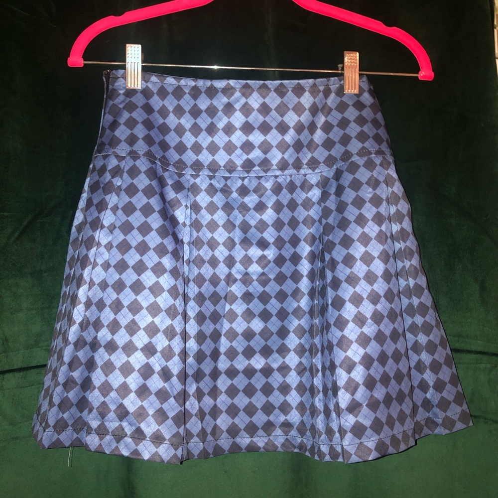 One Above Another Blue Checkered Skirt